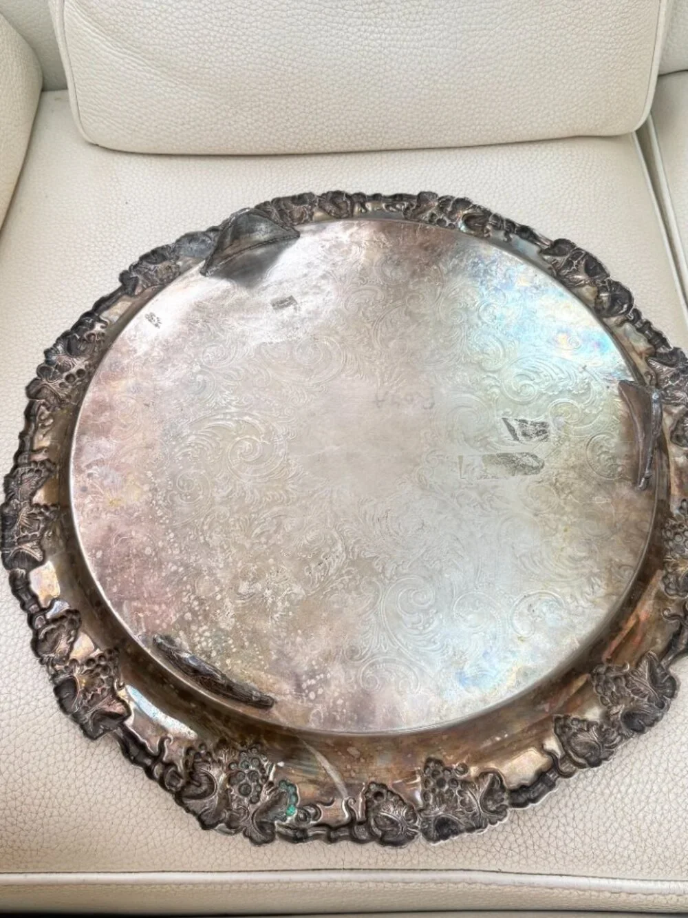 VINTAGE SILVER PLATED LARGE 17.5